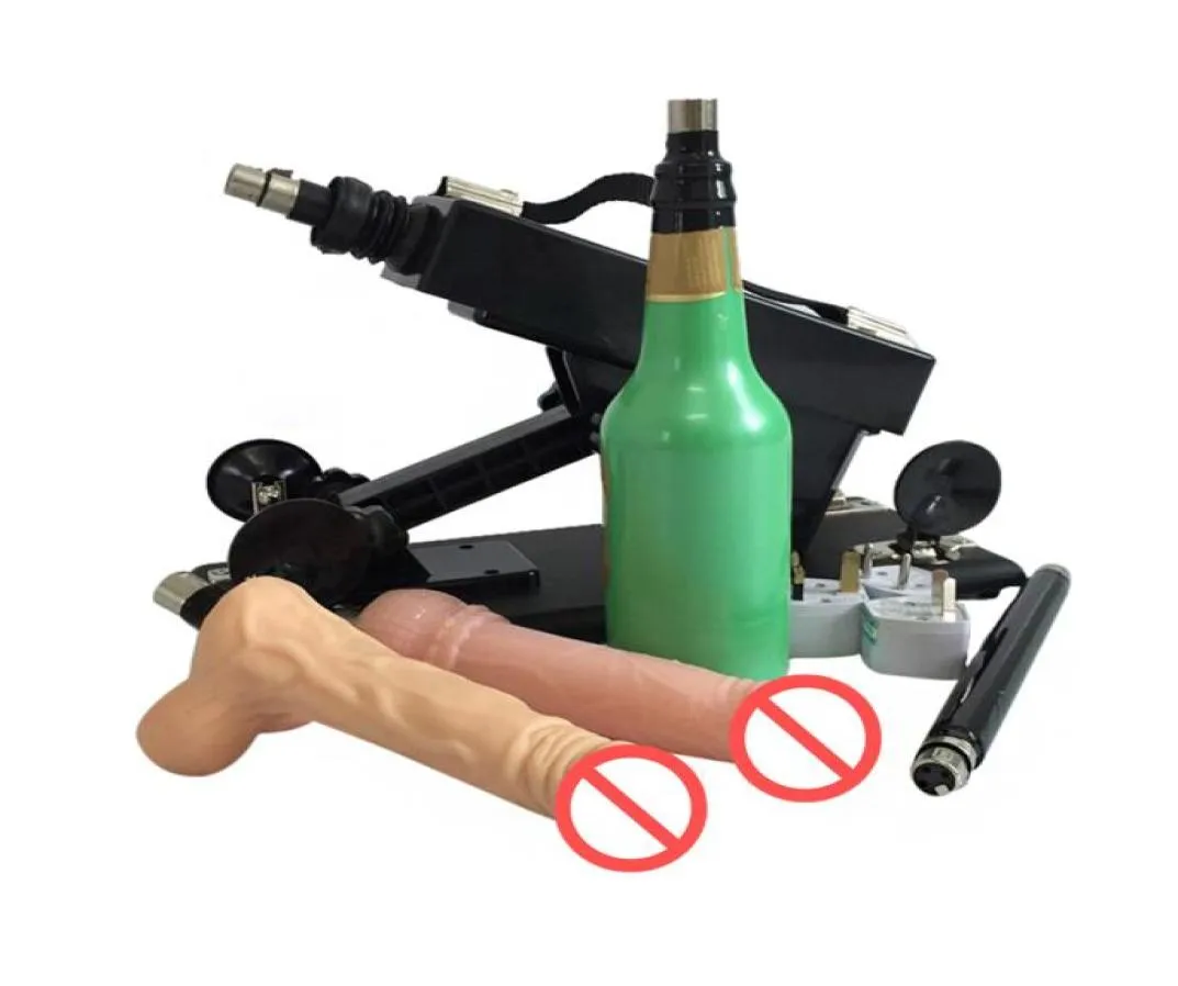 Automatisk Masturbator Sex Machine Gun kommer med Male Masturbation Cup och realistisk dildo kraftfulla sexmaskiner Sex Toys8859033