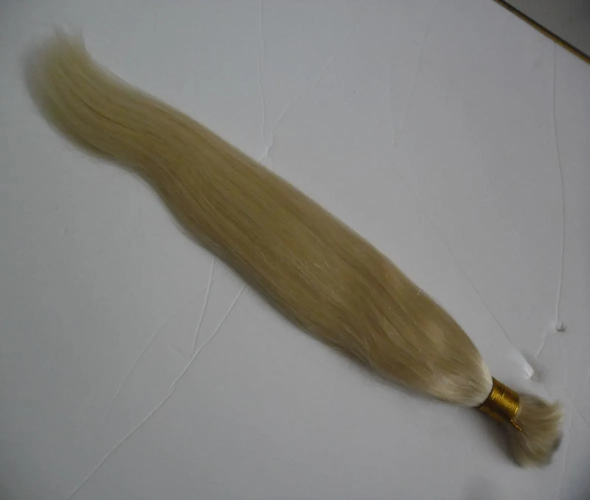 613 Capelli biondi intrecciati alla rinfusa senza trama 100G capelli intrecciati brasiliani alla rinfusa senza trama 25 cm Capelli umani da 65 cm per intrecciare alla rinfusa no att1215224