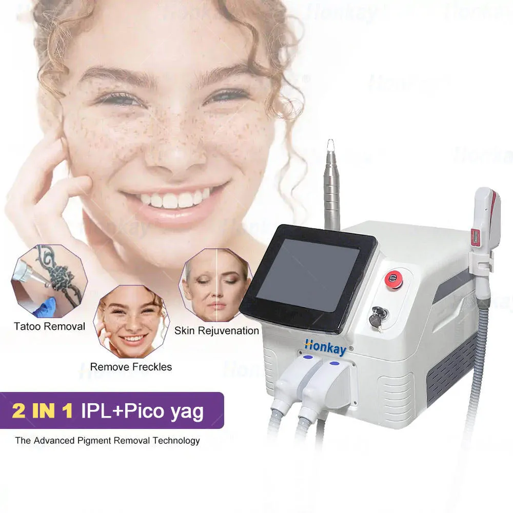 2 em 1 máquina indolor super eficaz da remoção do cabelo do laser do diodo fresco do gelo super eficaz da remoção da pigmentação da tatuagem do laser do picosegundo