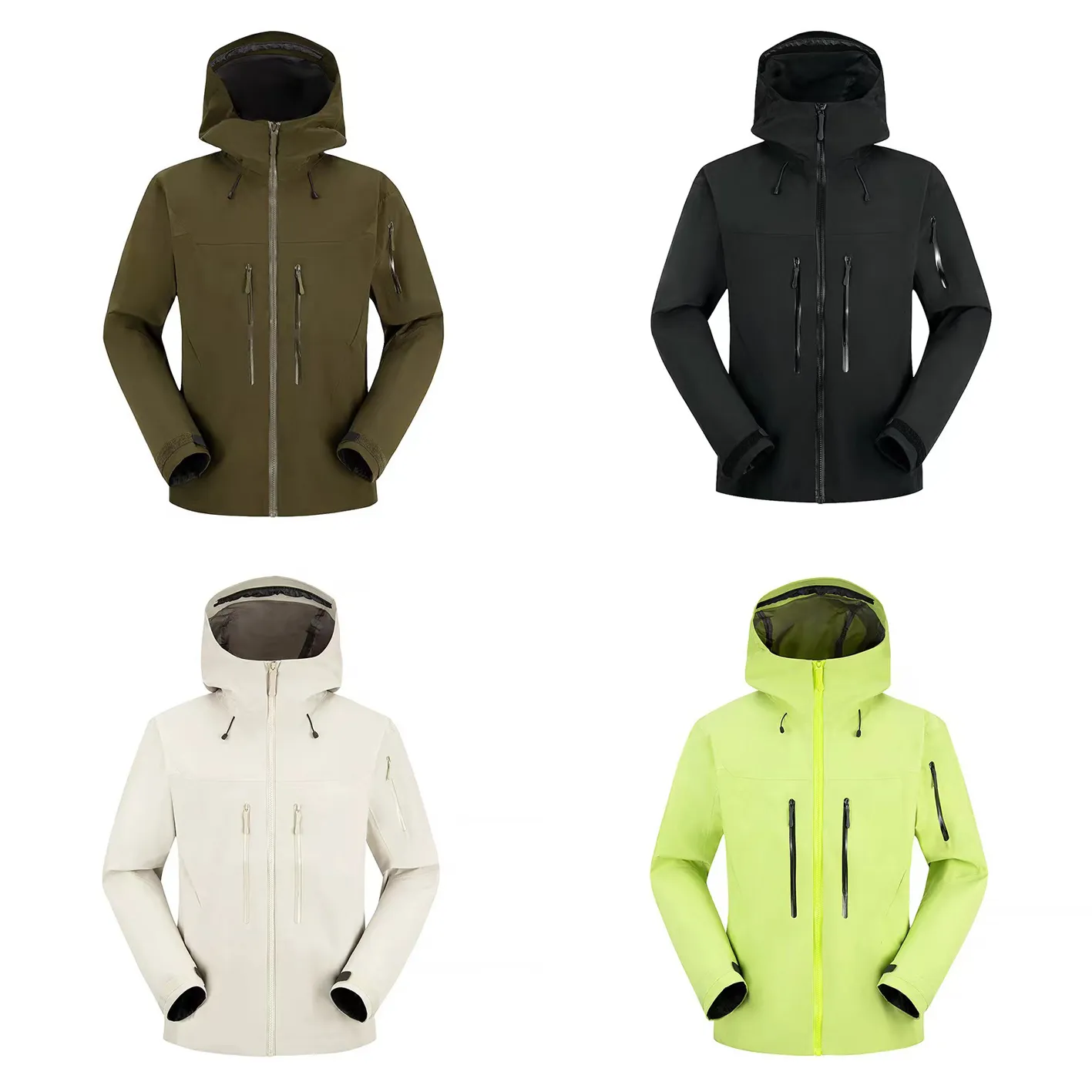 デザイナーメンズレディース軽量ハイキングジャケット - ゴアテックスプロ、ジッパーアウトドアスポーツジャケット付きアーク3レイヤー防水暖かい暖かい