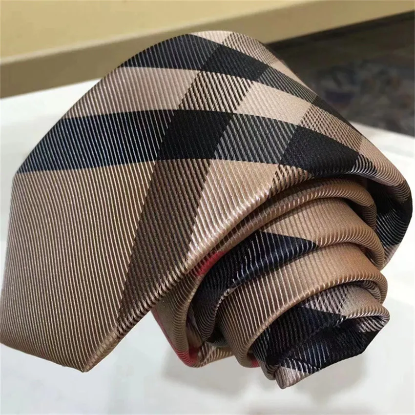 2024 modemärke män slipsar 100% silkestränder klassiska vävda handgjorda slips för män bröllop casual och affär nacke med låda med låda