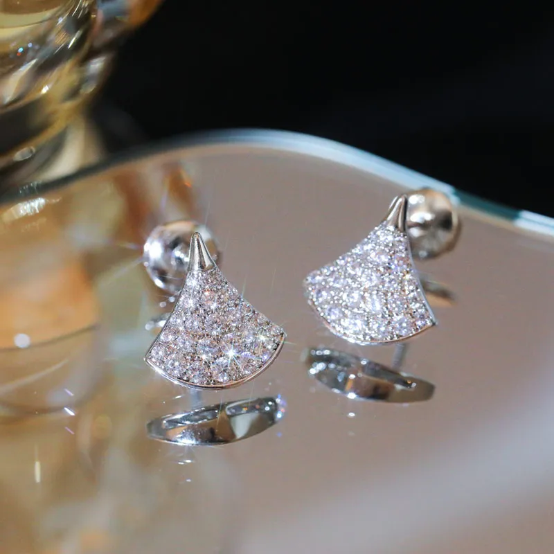 Boucles d'oreilles en argent sterling 925 avec diamants de haute qualité pour filles, bijoux à la mode, marque dupe, boucles d'oreilles pour robe