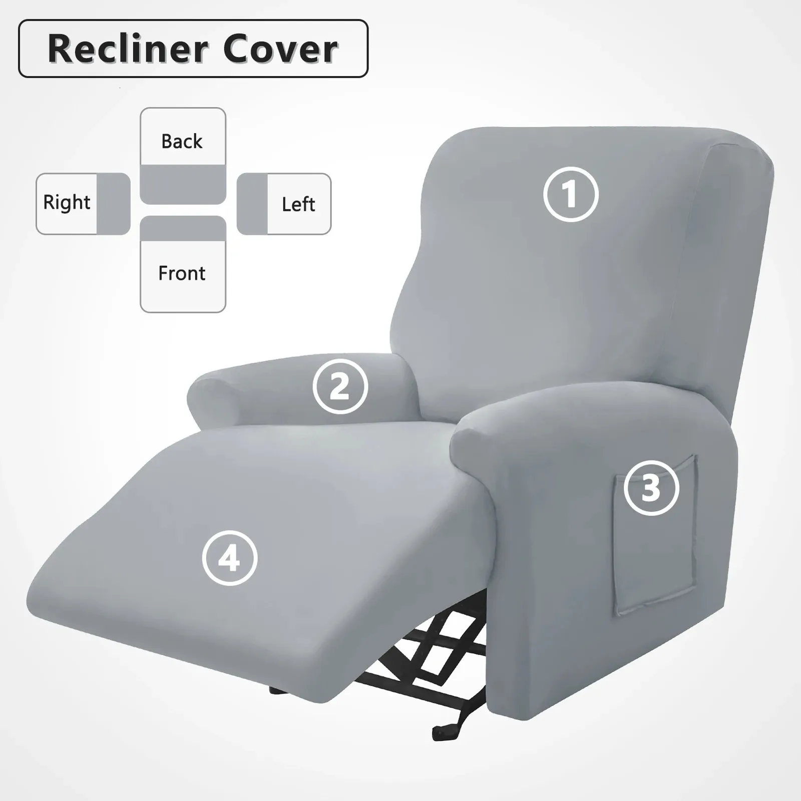 안락 의자 소파 커버 1 시터 스트레치 싱글 안락 의자 이완 슬립 코버 세탁기 세트 240304