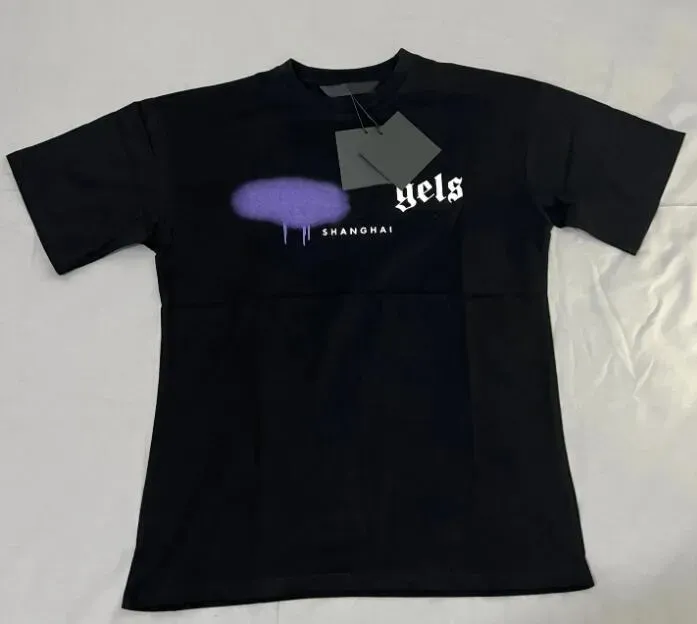 Erkek Bayan Tişörtler Göğüs Mektubu Lamine Baskı Kısa Kollu Lüks High Street Gevşek Büyük Boy Günlük T-Shirt 100% Saf Pamuk Üstleri Erkekler ve Kadınlar-Y4