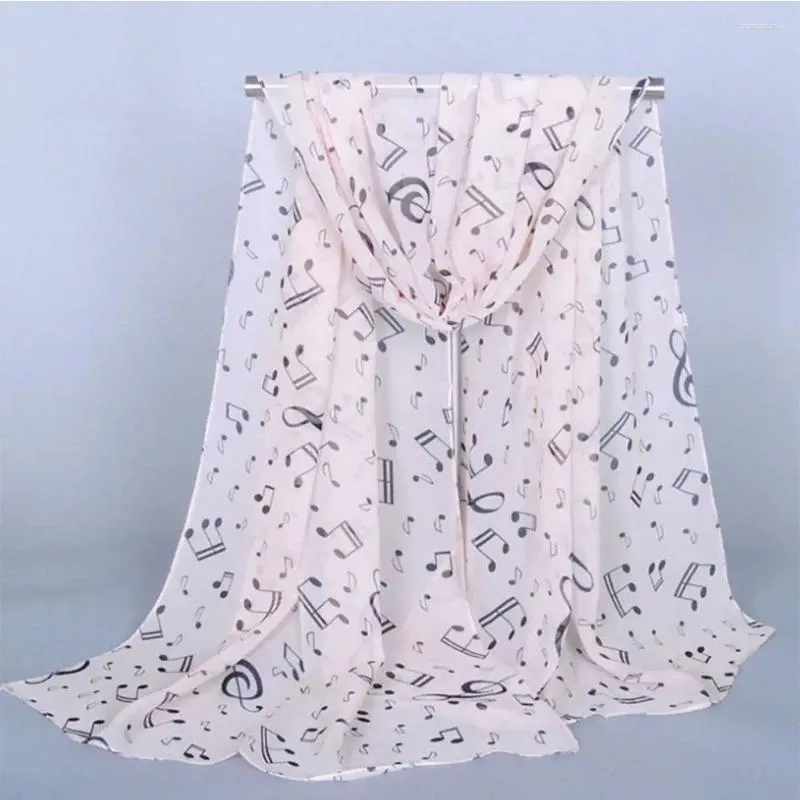 Scarves Trendy Fashion Sheet Treble Clef Printed Women Neck Scarf Muffler Music Note Chiffon Silk Shawl