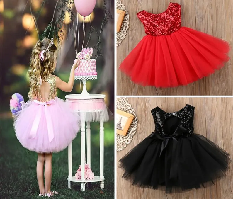 Back Hollow Out Little Girls Dresses Fashion Patchwork Online Shopping Princess Tulle Sequin Prom Dress 180324011108911