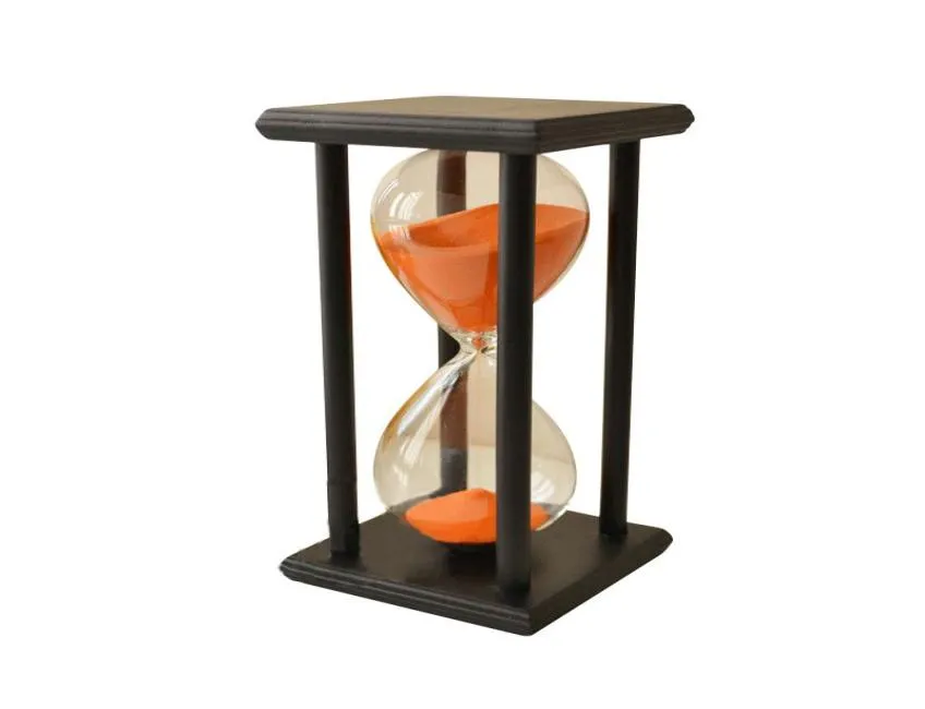 Sablier en bois de 60 minutes, minuterie, horloge, décor, cadeau Unique, type 60 minutes, cadre noir, Orange Sand7956646