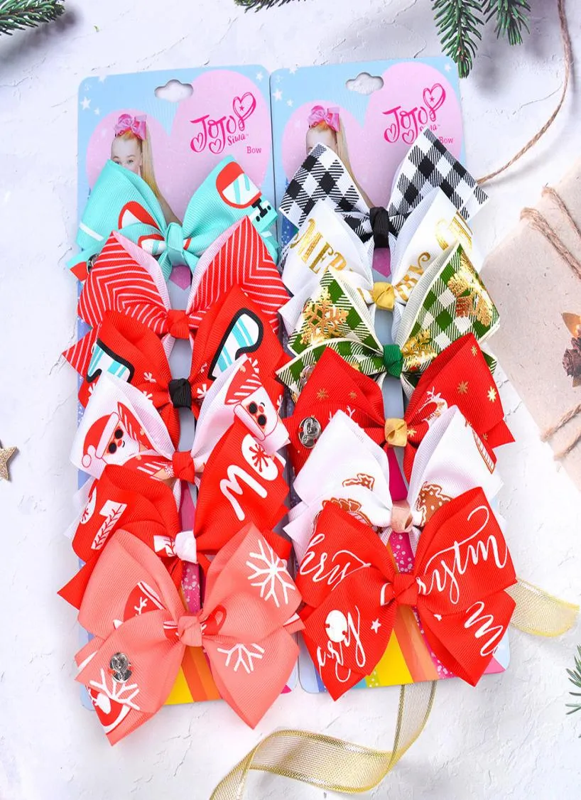 Baby Hair Barrettes Kids Bowknot Barrette Clips Christmas Grosgrain Hairpins Clippers Girls Cute Headwear Animal Print Xmas Hair A3712250