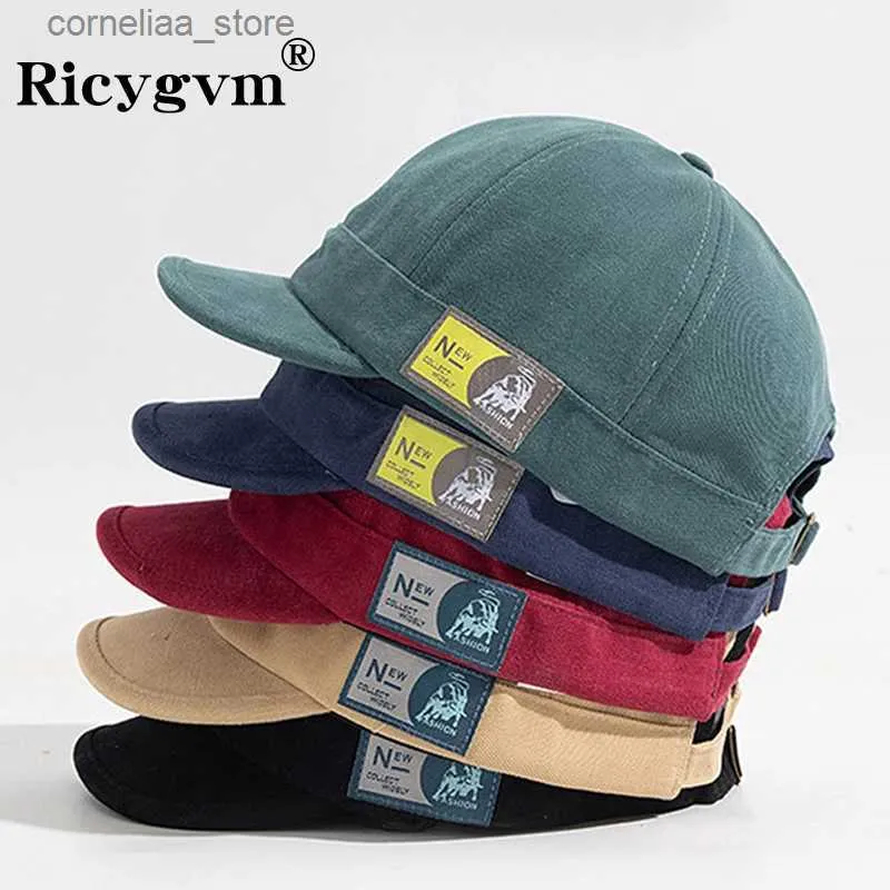 Ball Caps Mannen Korte Rand Baseball Hoed Mannen Retro Gewassen Katoen Pet Homme Soild Kleur Snapback Hoeden Hip Hop motorkap Outdoor ZonnekleppenY240315