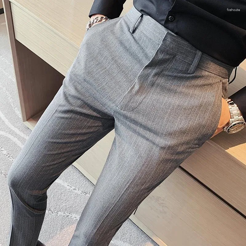 Erkek takım elbise vintage Koreli erkekler pantolonlar 2024 düz ince bacak elbise yüksek kaliteli gündelik uzun pantolon giyim d190