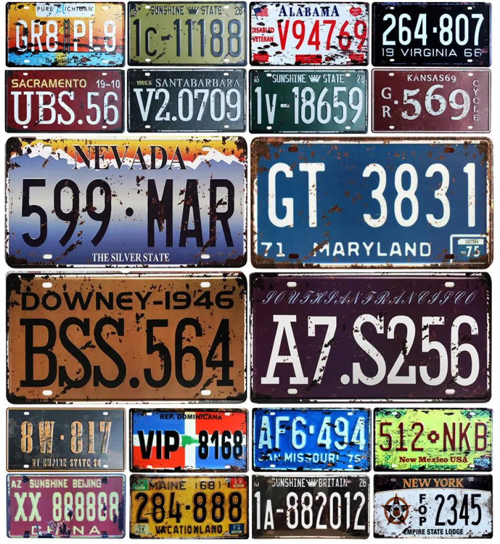 2021 Art Painting License Plate Store Bar Wall Decoration Tin Signs Vintage Metal Sign Home Decor Plaques Poster Size 30X15CM6769206