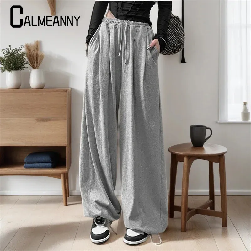 Women Sweatpants 2023 Autumn Fashion Casual Versatile Joggers Y2K Summer Harajuku Pants High Waist Loose Wide Leg Trousers 240301