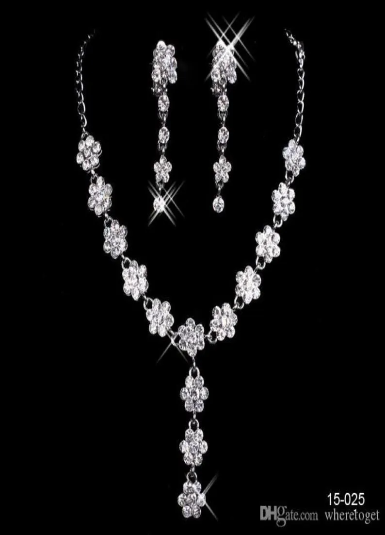 Cheap Bridal Jewelry Charming Alloy Plated Rhinestones Pearls Crystal Jewelry Set for Wedding Bride Bridesmaid In 150252788553