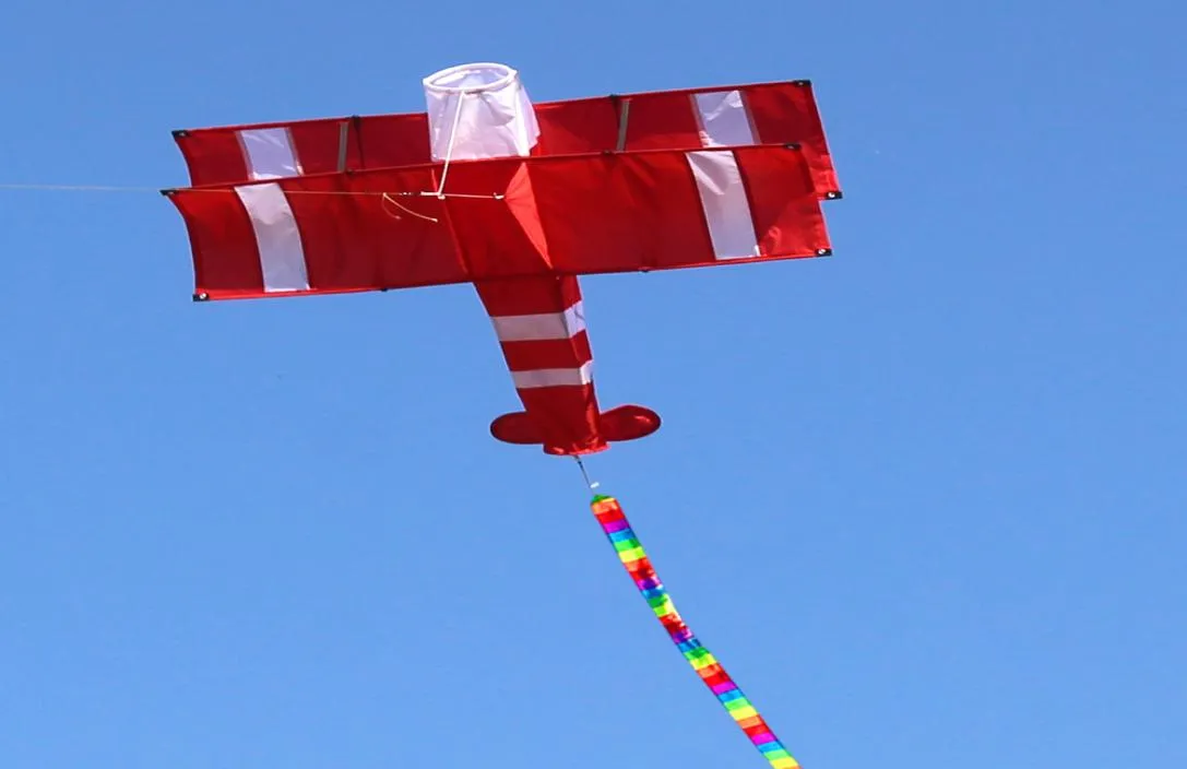 3D Single Line Red Plane Kite Sports Beach With Handle and String Easy to Fly High Quality Factory Outlet2827612