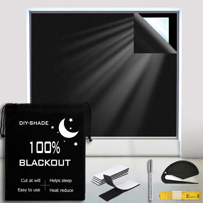 Curtains Portable Travel Bedroom Curtains Can Be Cut Temporary Blackout Doublesided Black Diy Homemade Full Blackouts Curtain