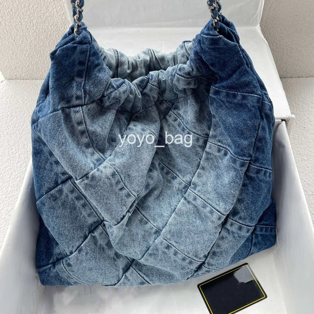 Tote bag denim bag badge sequin diamond pattern garbage classic womens handbag designer large capacity