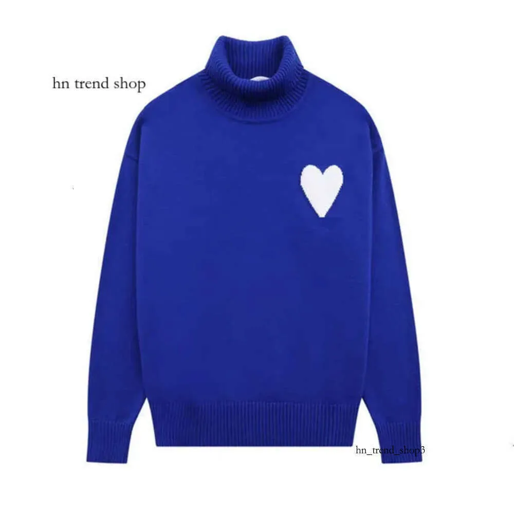 2024 AMISWEATER France Fashion Mens Swatters Projektant Turtleeck Winter Amishirts Love High Collar KLART SWEAT MEN