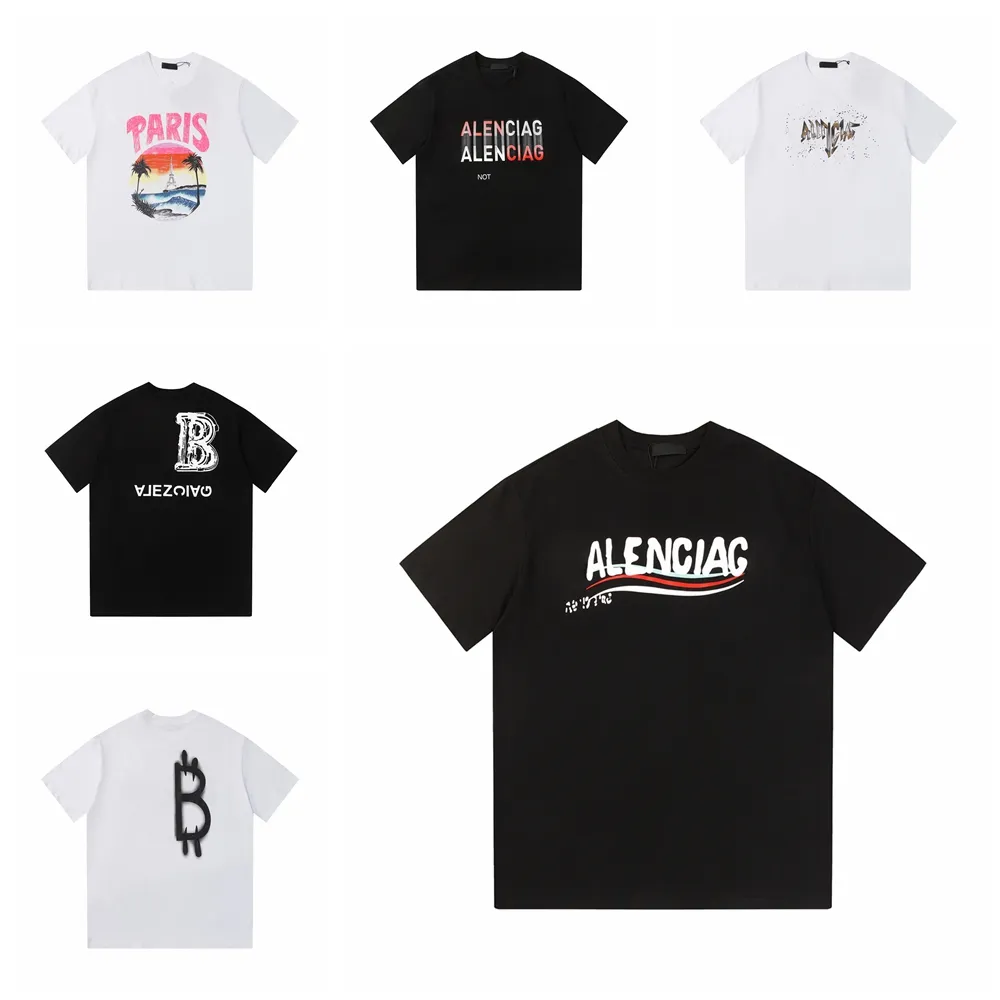 BB Balencigaas France Balanciagalies Shirts 2024 5a T Paris Europe T -shirts Mens Luxe ontwerpers Letter 3d Printing Polos Heren T -shirt Women Cotton Street Tee S Moig