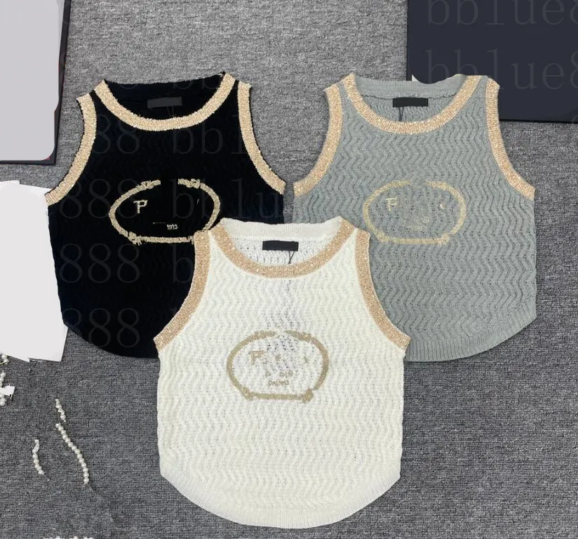 24 Kadın Tankları Camis Tank Top Tasarımcı Yelek Altın Örgü Tank Top Klasik Stil Çeşitli Renklerde Mevcut 309