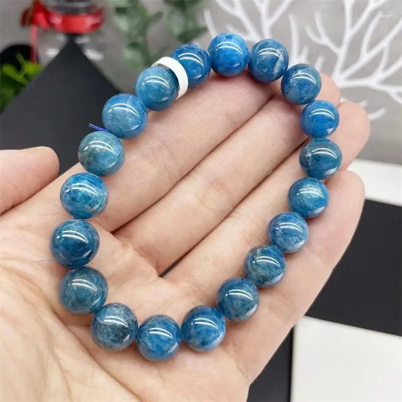 Braccialetti di collegamento 10.5MM Bracciale in opalite blu naturale da donna Trendy Reiki Healing Elastic Yoga Energy Bracciale regalo di gioielli 1 pz