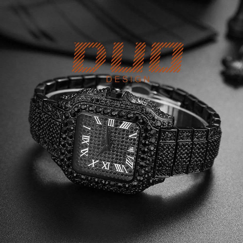 Luxury watch Hip hop designer watches High quality Iced out 44mm men's moissanite watches imported waterproof Roman scale Full Diamond watch With Box