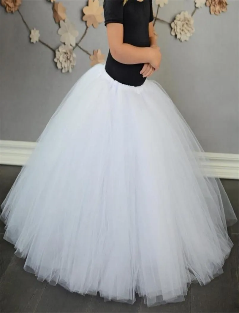 Baby Girls Biała długą spódnicę tutu balet taniec taniec pettiskirts Underskirt Tutus Dzieci Bożego Narodzenia kostium urodzinowy spódnice 27562420