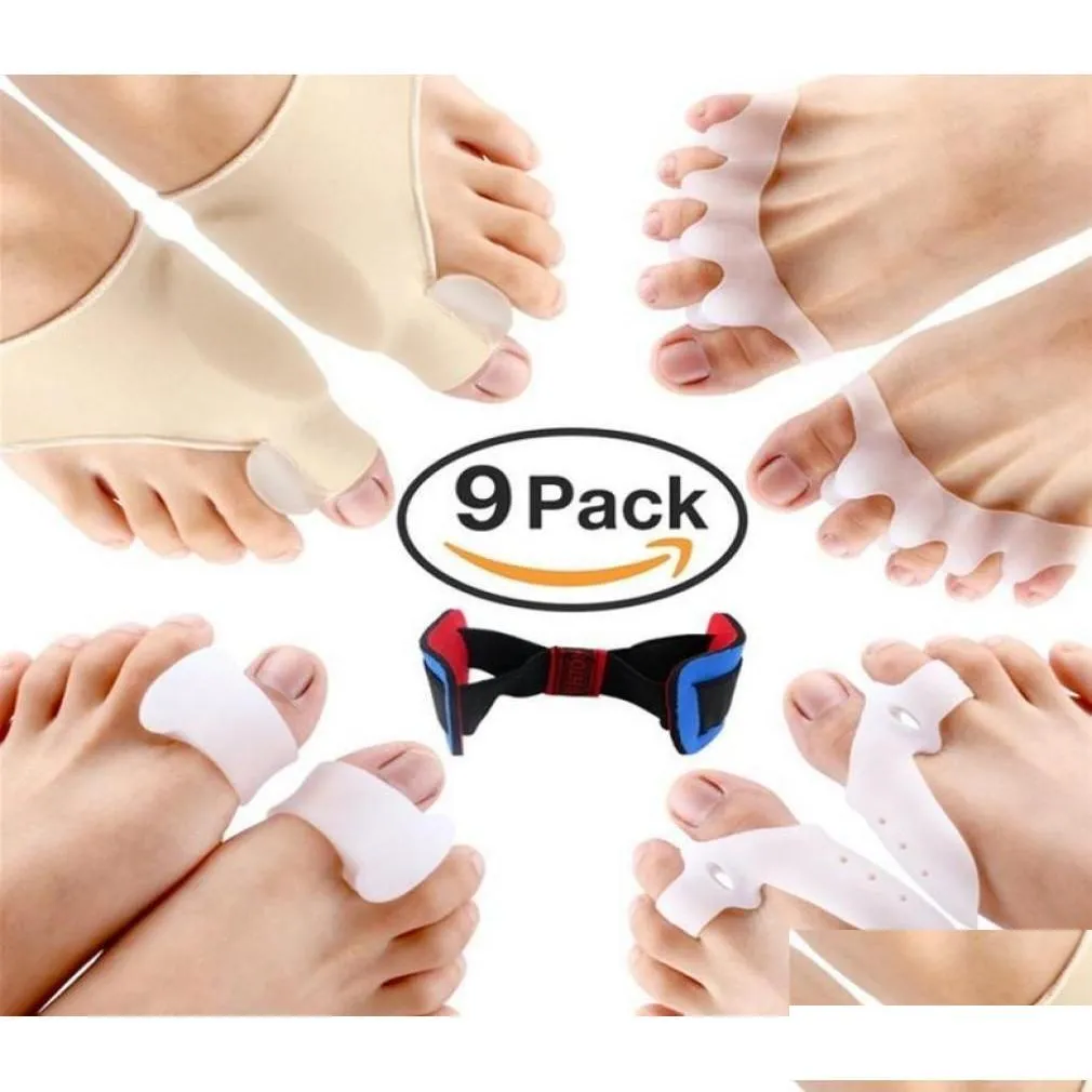 Fotbehandling Bunion Corrector Protector Hyls Kit för botemärta i stora ledskräddare Hallux Valgus Hammer Separators Drop Delive DHJ3K