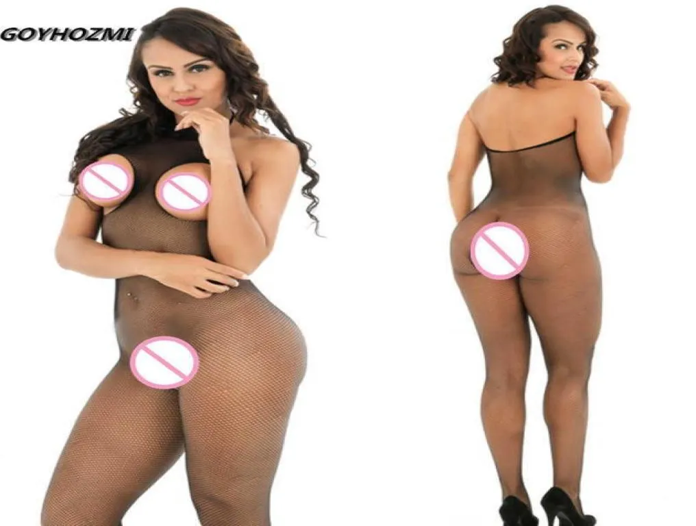 black Body Suit sexy lingerie Open crotch chest body net clothes women full body stockings teddy sexy hose costumes intimate9619003