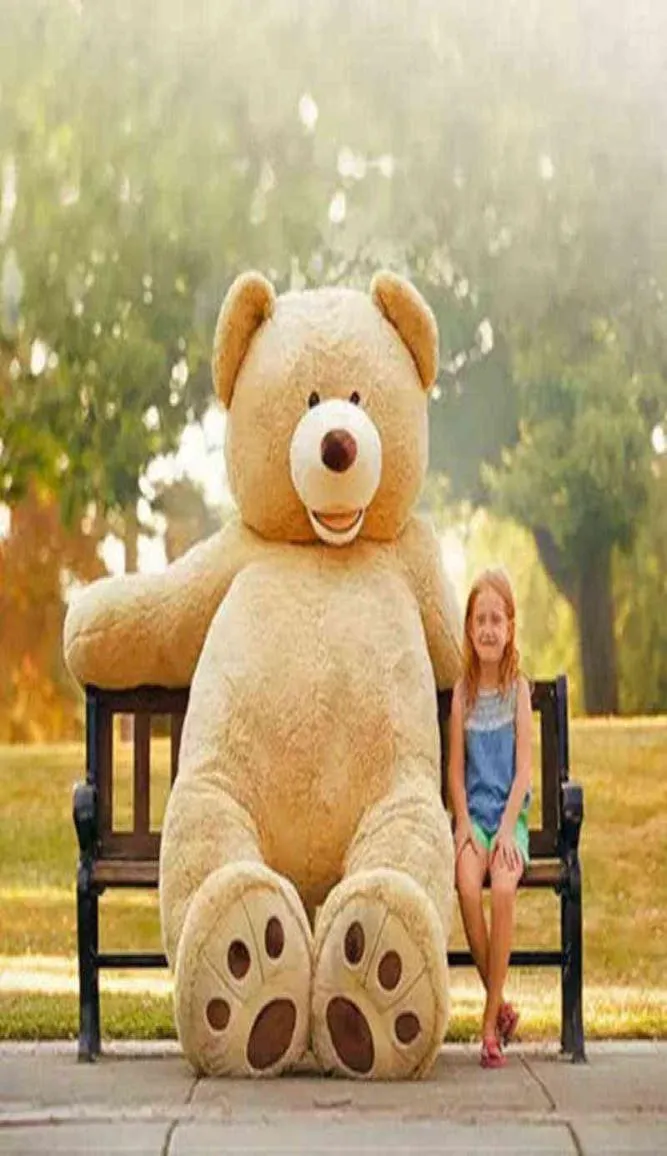 100-260 cm Amérique Géant Ours En Peluche Jouets En Peluche Doux Ours En Peluche Manteau de Peau Extérieure ulaire Anniversaire Cadeaux de Saint-Valentin Filles Enfant Jouet AA2203146965958