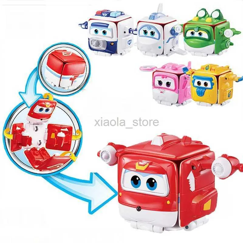 Jouets de transformation Robots Super Wings figurines de jouets transformant le robot Jett stupéfait modèle avion déformation Donnie cadeaux de Noël 2400315