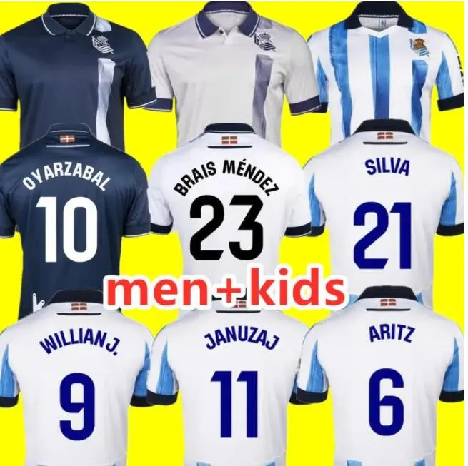 Real Sociedad Soccer Jerseys 2023 2024 Oyarzabal Take Real Sociedad Football Shird Kids Kit Merino Zubimendi Andre Silva Brais Mendez Zubeldia Jersey