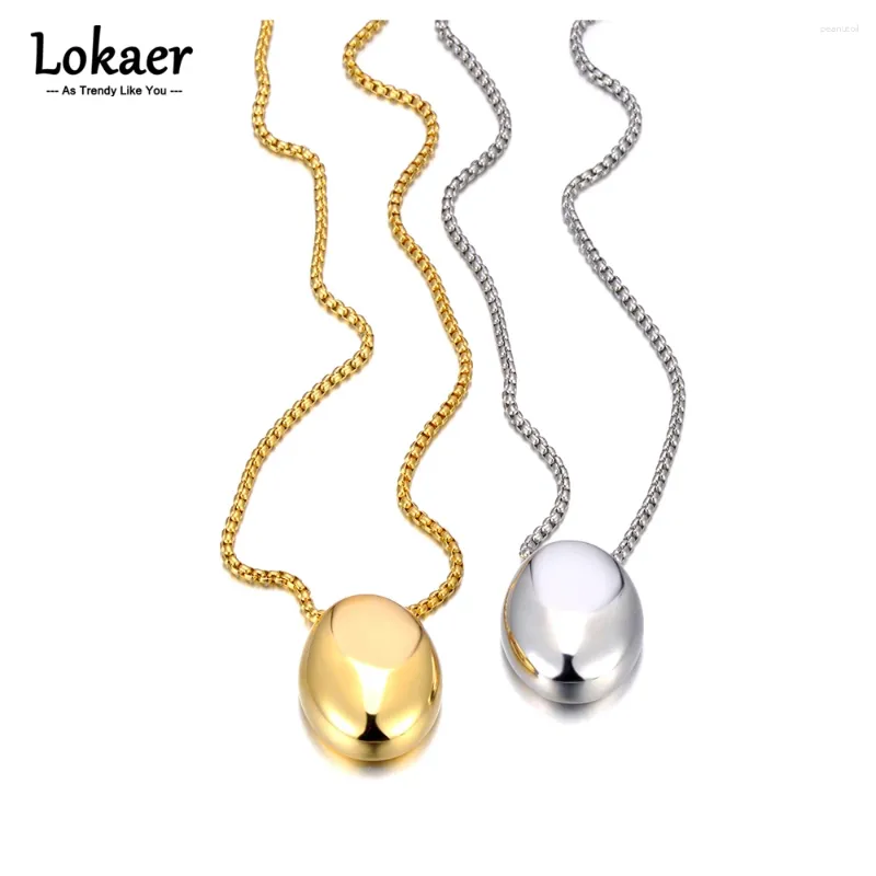 Collane con pendente Collana a forma ovale in acciaio inossidabile 316L per le donne Impermeabile 18K PVD placcato metallo Gioielli per feste di moda N23073