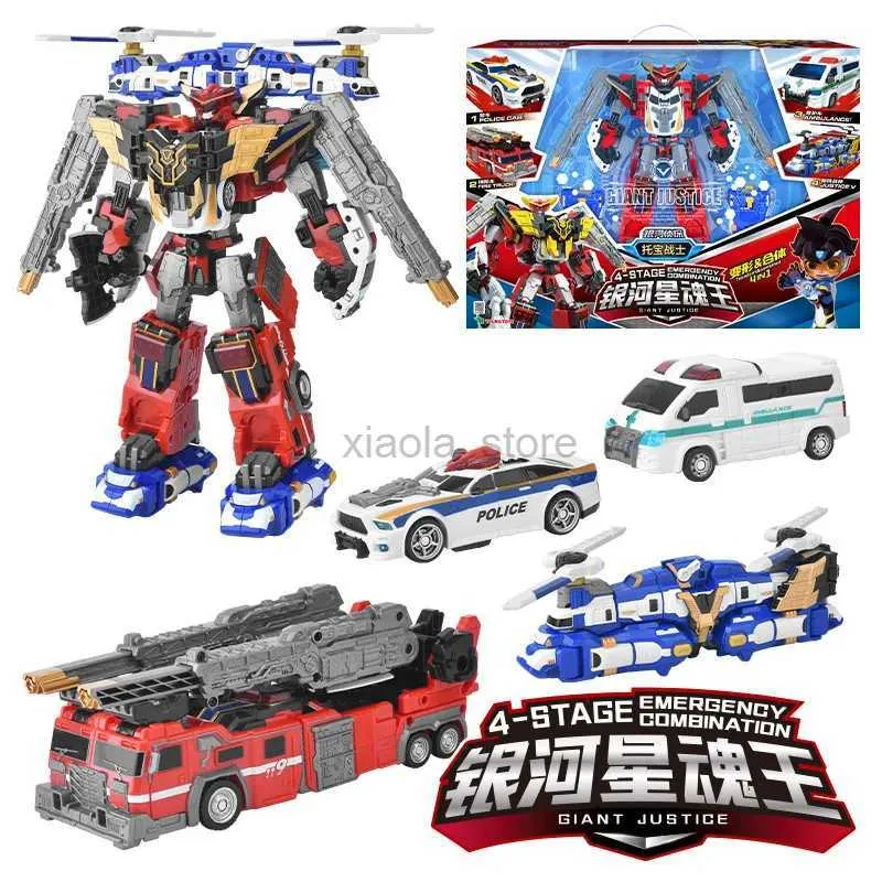 Transformationsspielzeug Roboter Bruder Tobot 4 Transformatives Spielzeug Koreanisches Anime-verformtes Auto Roboterspielzeug Actionfiguren Modell Junge Geschenk für Kinderspielzeug Tobot 2400315