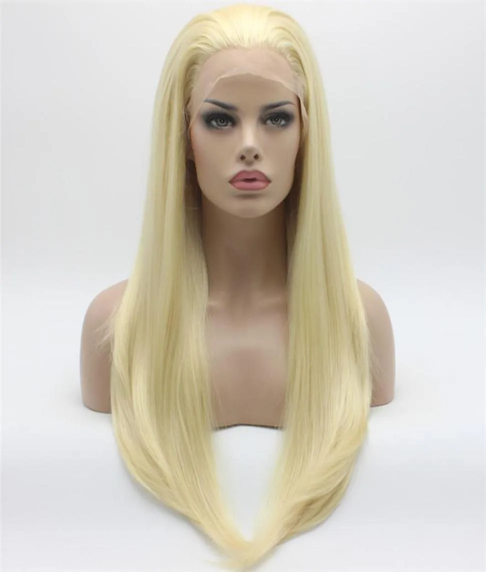 Iwona Hair – perruque Lace Front synthétique lisse et longue, blond clair 2613, nouée à la main, résistante à la chaleur, perruque 3151149