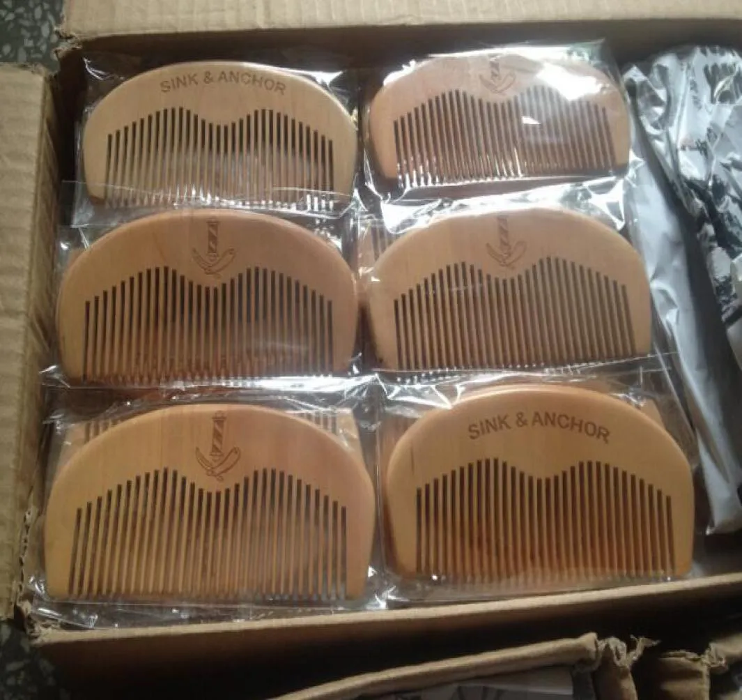 العلامة التجارية الخاصة المخصصة لعلامة شعارك المخصصة ليزر Laser Logo Logo Wood Comb Comb Comb Wooden Hair Comb Mens Busi7588477