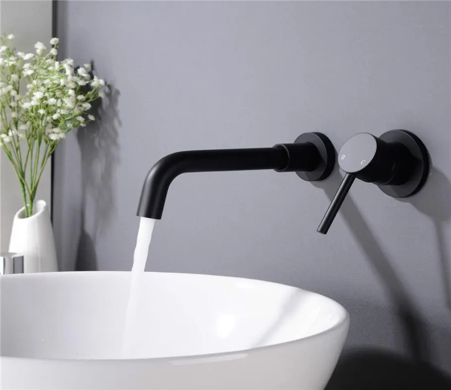 Matte Brass Wall Mounted Basin Faucet Single Handle Cold Sink Faucet Rotation Spout Burnished Gold3373966