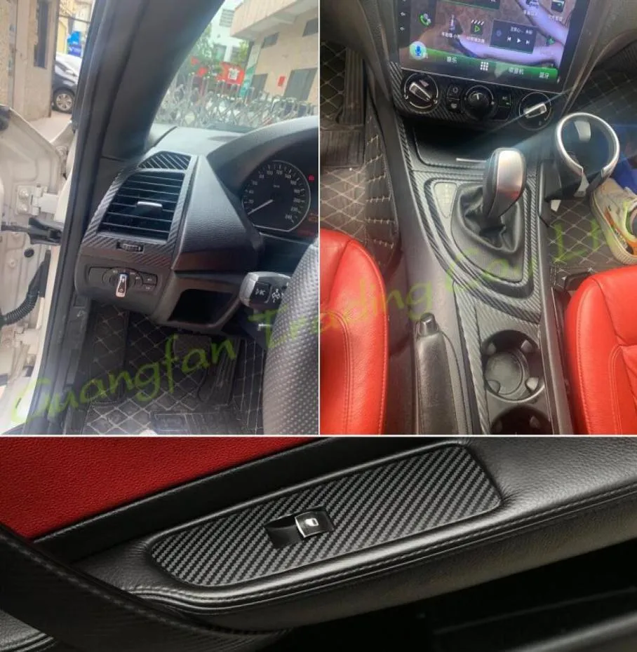 Внутренняя центральная панель управления, дверная ручка, 3D 5D, наклейки из углеродного волокна, наклейки, автомобильные крышки, детали, аксессуары для BMW49640632
