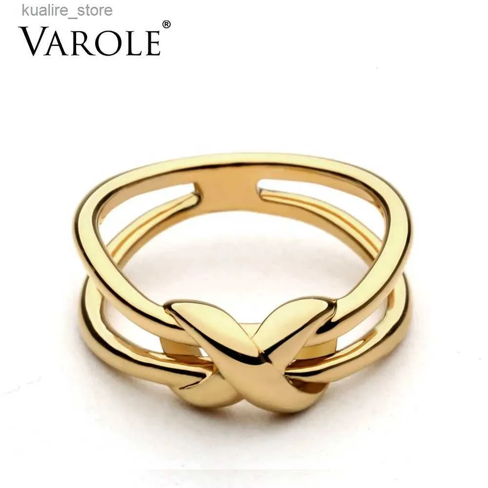 Anillos de racimo Anillos de anudado de doble línea para mujeres Diseño único Joyería de moda Regalos Anel Feminino L240315