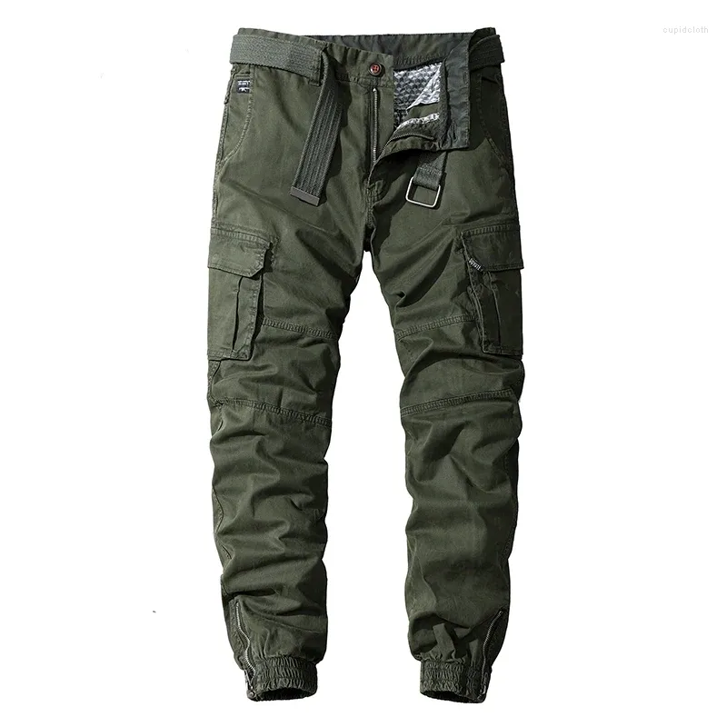 Pantalons pour hommes Pantalons militaires Casual Coton Couleur unie Cargo Hommes Outdoor Trekking Voyage Multi-poches Travail
