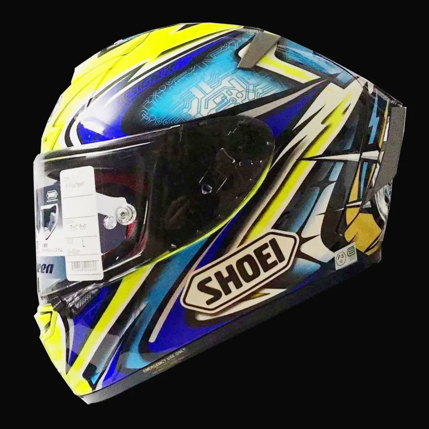 Casco integrale shoei X14 X-Fourteen giallo Daijiro Casco moto visiera antiappannamento Uomo Equitazione Casco moto da corsa motocross