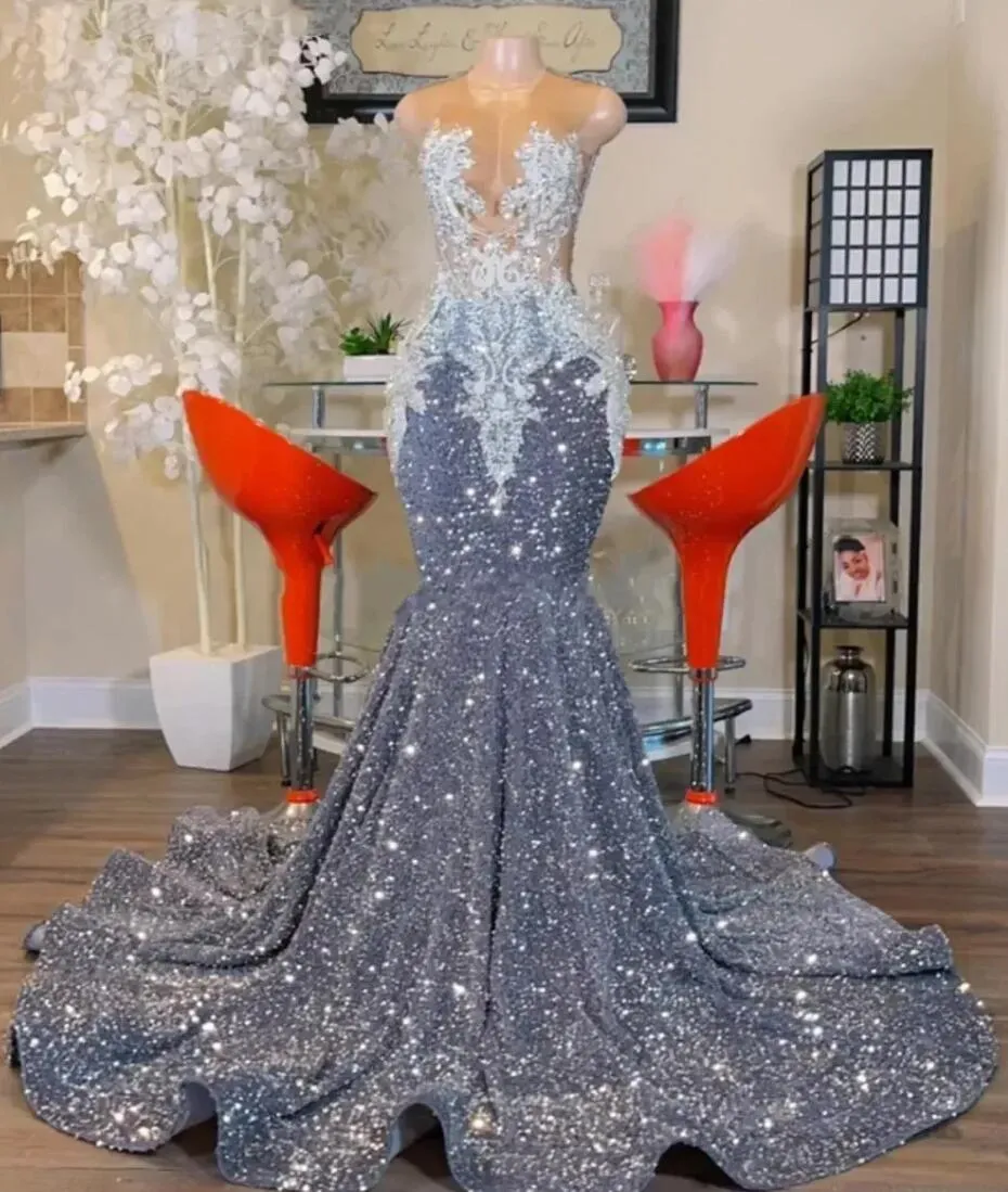 black mermaid formal dress Long Black Mermaid Prom Dress with Embroidered Flowers Black / 6