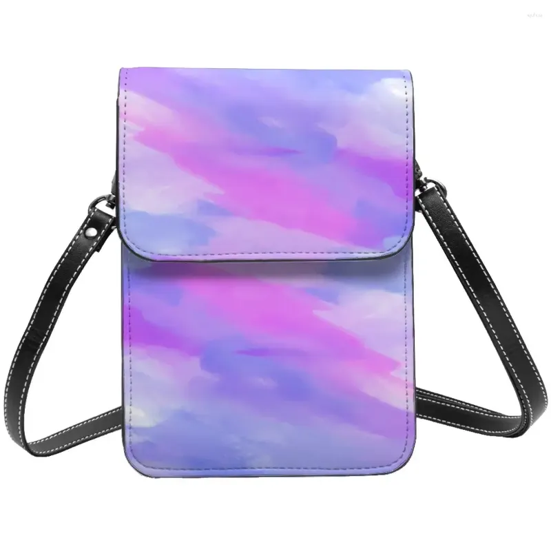Bag Brush Print Shoulder Watercolor Abstract Reusable Leather Shopping Mobile Phone Student Gift Bags
