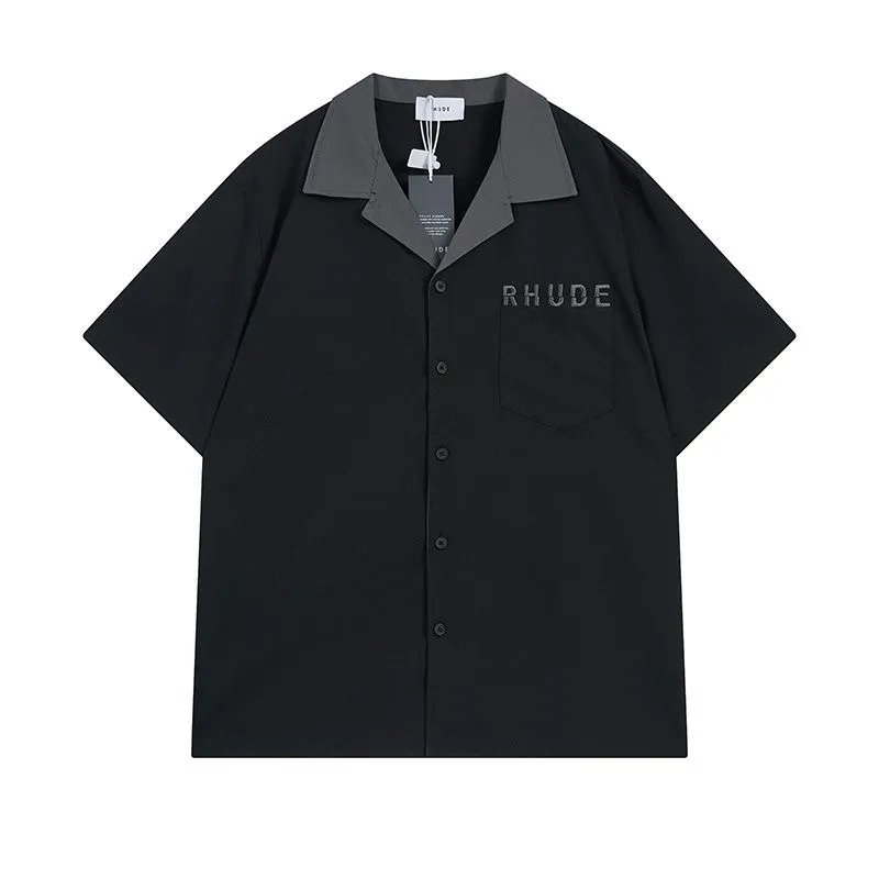 Rhude Blouse Shirt Polo Designer Tshirt Mens Polos Men Po for New Style高品質ブランドTシャツUSサイズS-XL 57