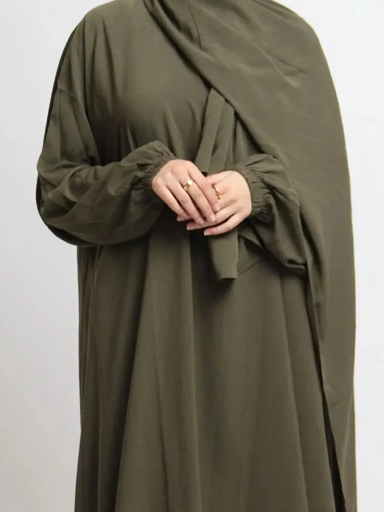 Z kapturem Abaya Jilbab dla kobiet Nida Ramadan muzułmańska hidżab długa sukienka modlitewna strój islamski Dubaj Turkish Modest Abayas 240222