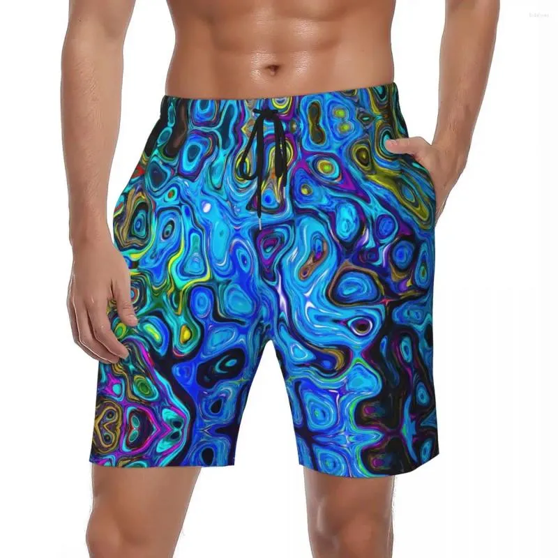 Men's Shorts Males Board Colorful 3D Printed Stylish Swim Trunks Abstract Art Fast Dry Sportswear Plus Size Short Pants