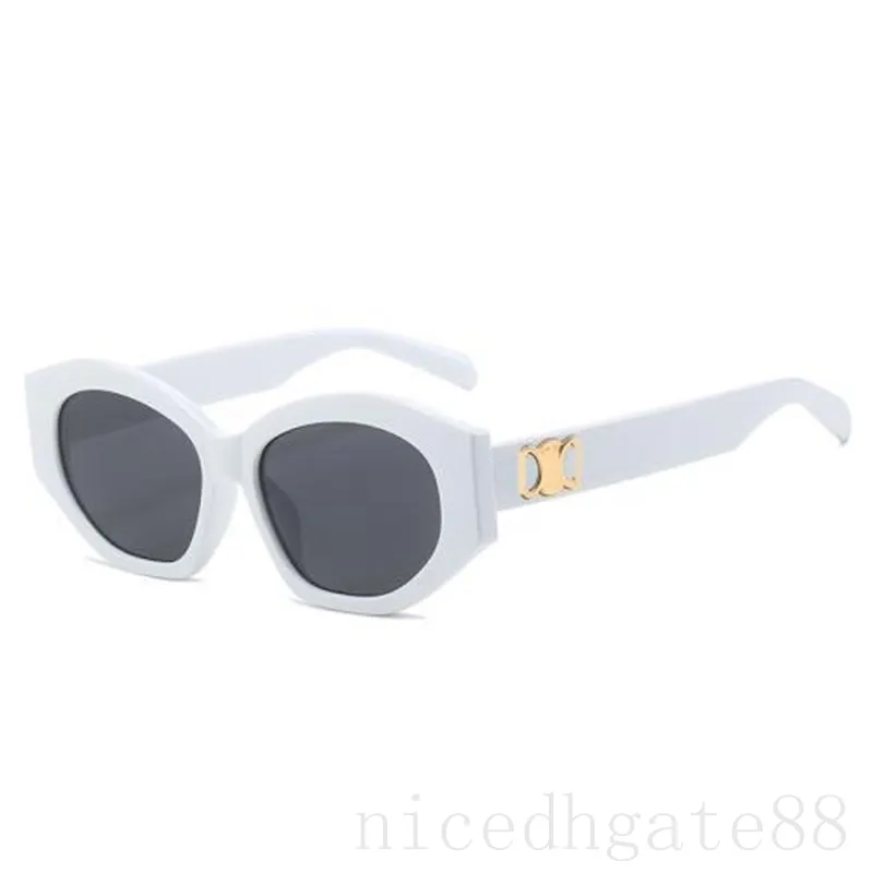 디자이너 선글라스 여성 분위기 간단한 안경 럭셔리 야외 해변 태양 안경 우아한 타원 가파스 데 솔 안경 선택 사례 흰색 컬러 GA097 G4