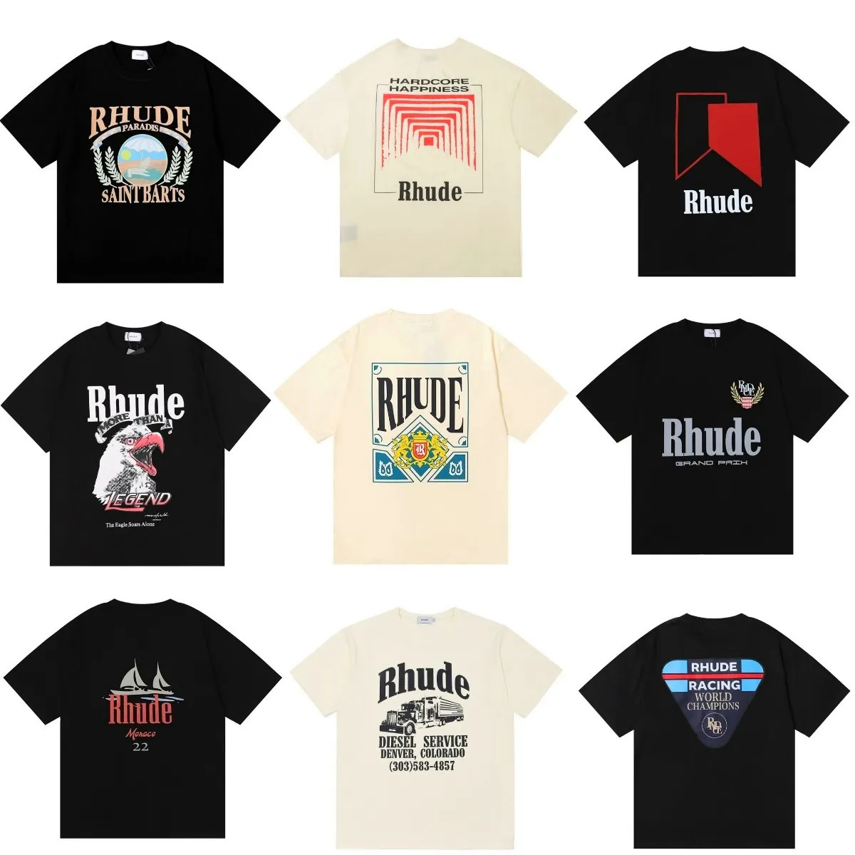 Rhude t shirt mężczyzn designerskie koszule kobiety 2024 Summer gorący rhude tshirt męskie koszulki damskie krótkie rękawy top hip -hopowy ponadwymiarowa para topy wysokiej jakości ubrania