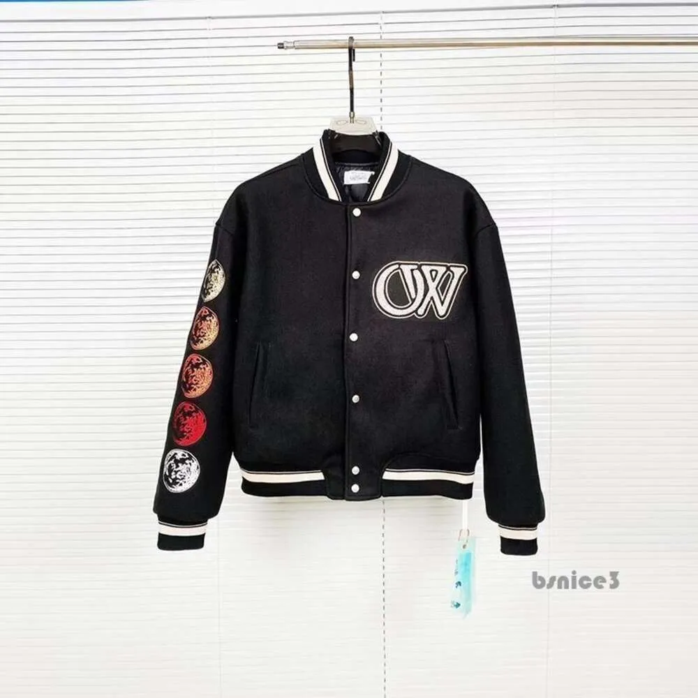 Varsitys Off Designer Kurtka Off White Jacket 2024 Męskie kurtki projektant Designer Office of Windbreaker Vintage Off White T Shirt Loose Long Baseball Hip Hop 1840