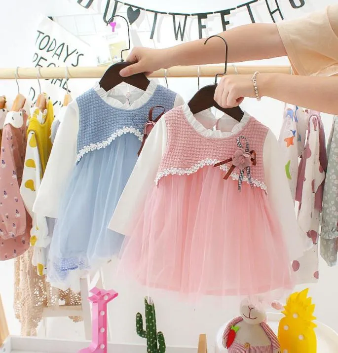 Spring Fall New Born Baby Dress for Toddler Baby Girls Princess Birthday Party Tutu Dresses Spädbarn Baby Clothing Dress Vestidos T28810322