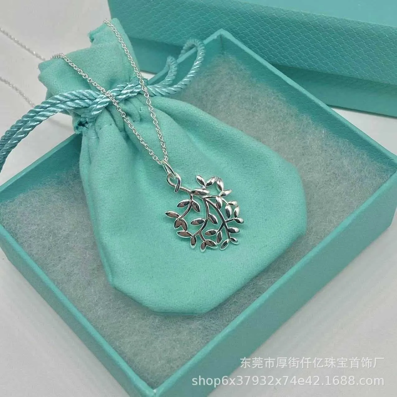 المصمم Tiffay and Co S925 Olive Branch Necklace High Edition Leaf Fashion Simple